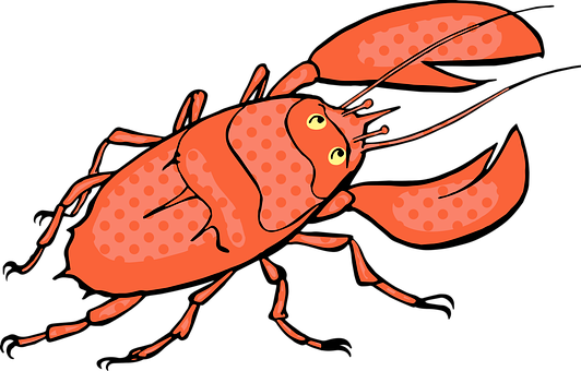 Stylized Red Lobster Illustration PNG