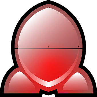 Stylized Red Rocket Icon PNG