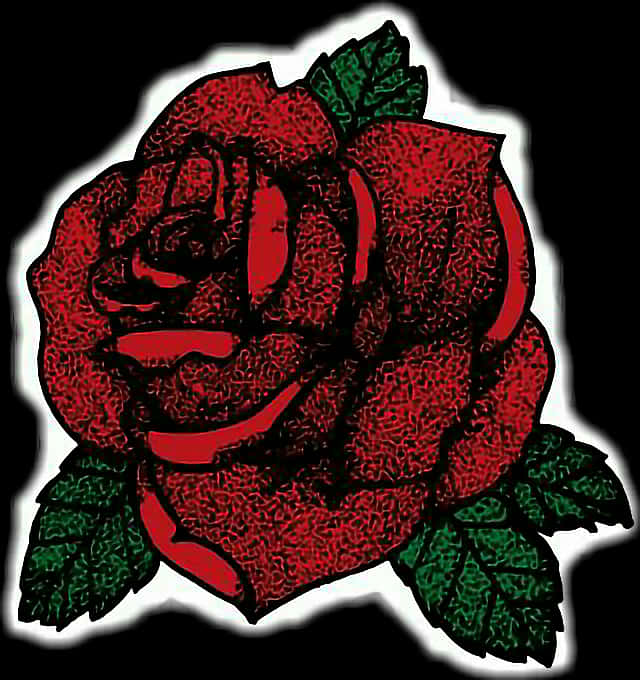 Stylized Red Rose Artwork PNG