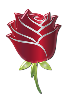 Stylized Red Rose Graphic PNG