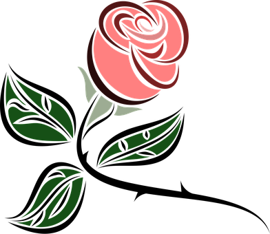 Stylized Red Rose Graphic PNG