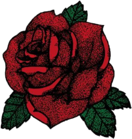 Stylized Red Rose Illustration PNG