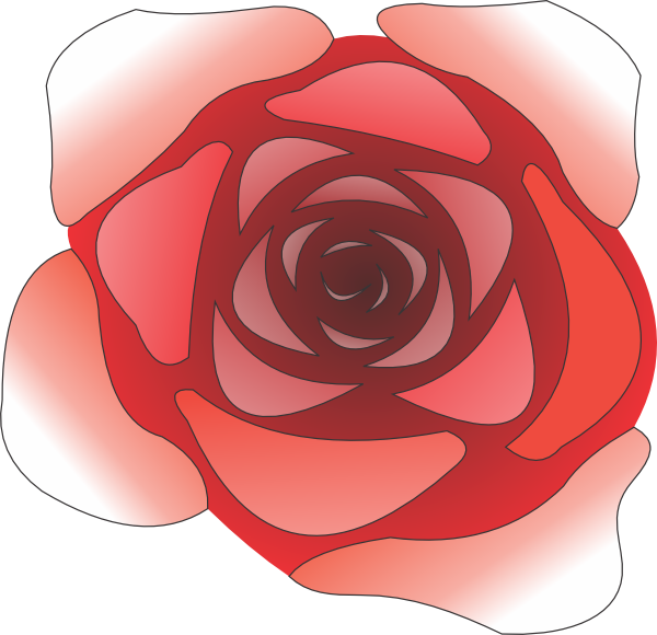 Stylized Red Rose Vector Art PNG