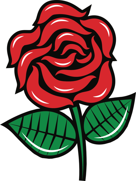 Stylized Red Rose Vector PNG