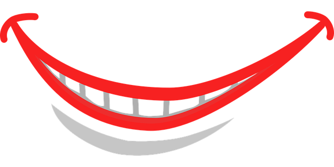 Stylized Red Smile Graphic PNG