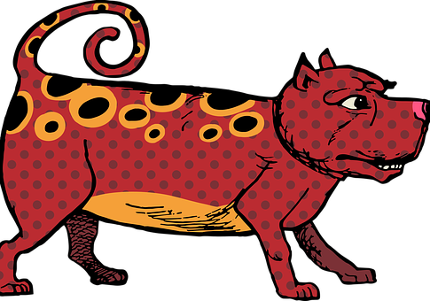 Stylized Red Tiger Illustration PNG