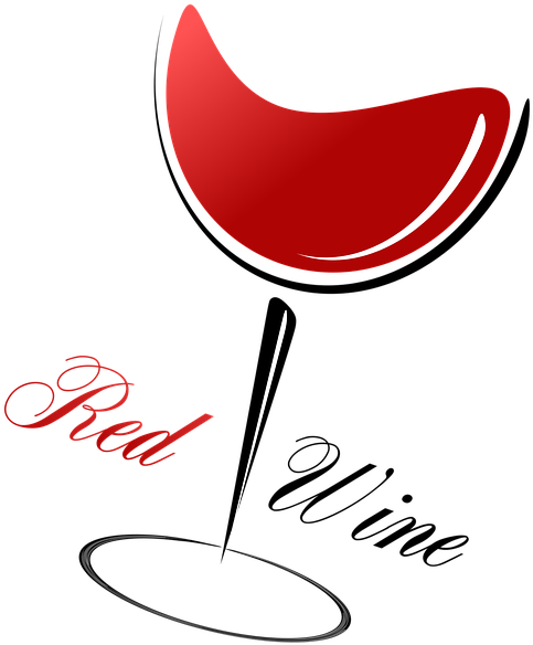 Stylized Red Wine Glass Illustration PNG