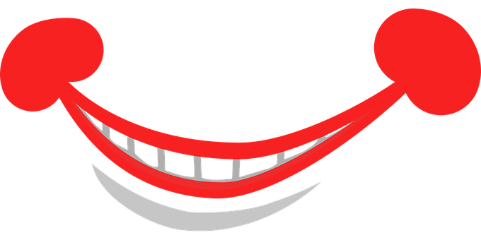 Stylized Redand White Smile PNG