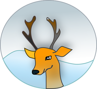 Stylized Reindeer Portrait PNG