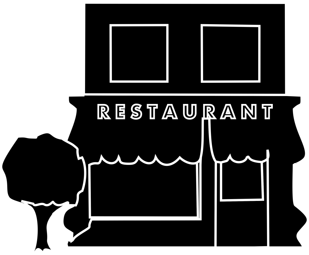 Stylized Restaurant Facade Vector PNG
