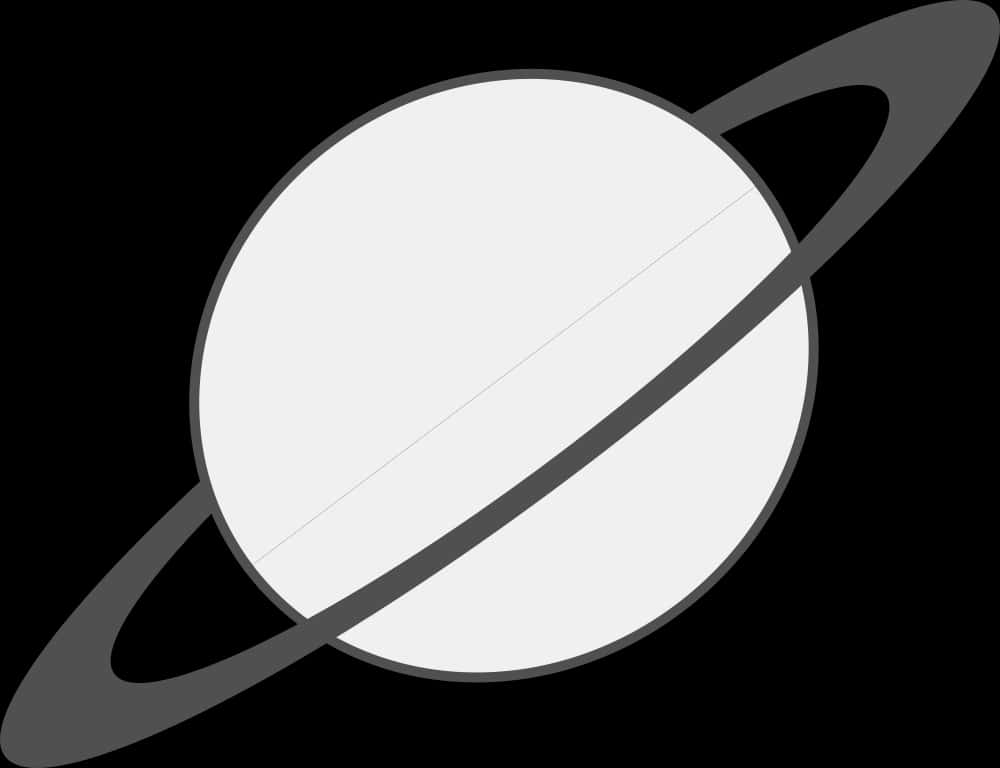 Stylized Ringed Planet Graphic PNG