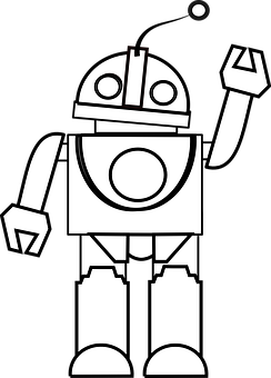 Stylized Robot Vector Illustration PNG