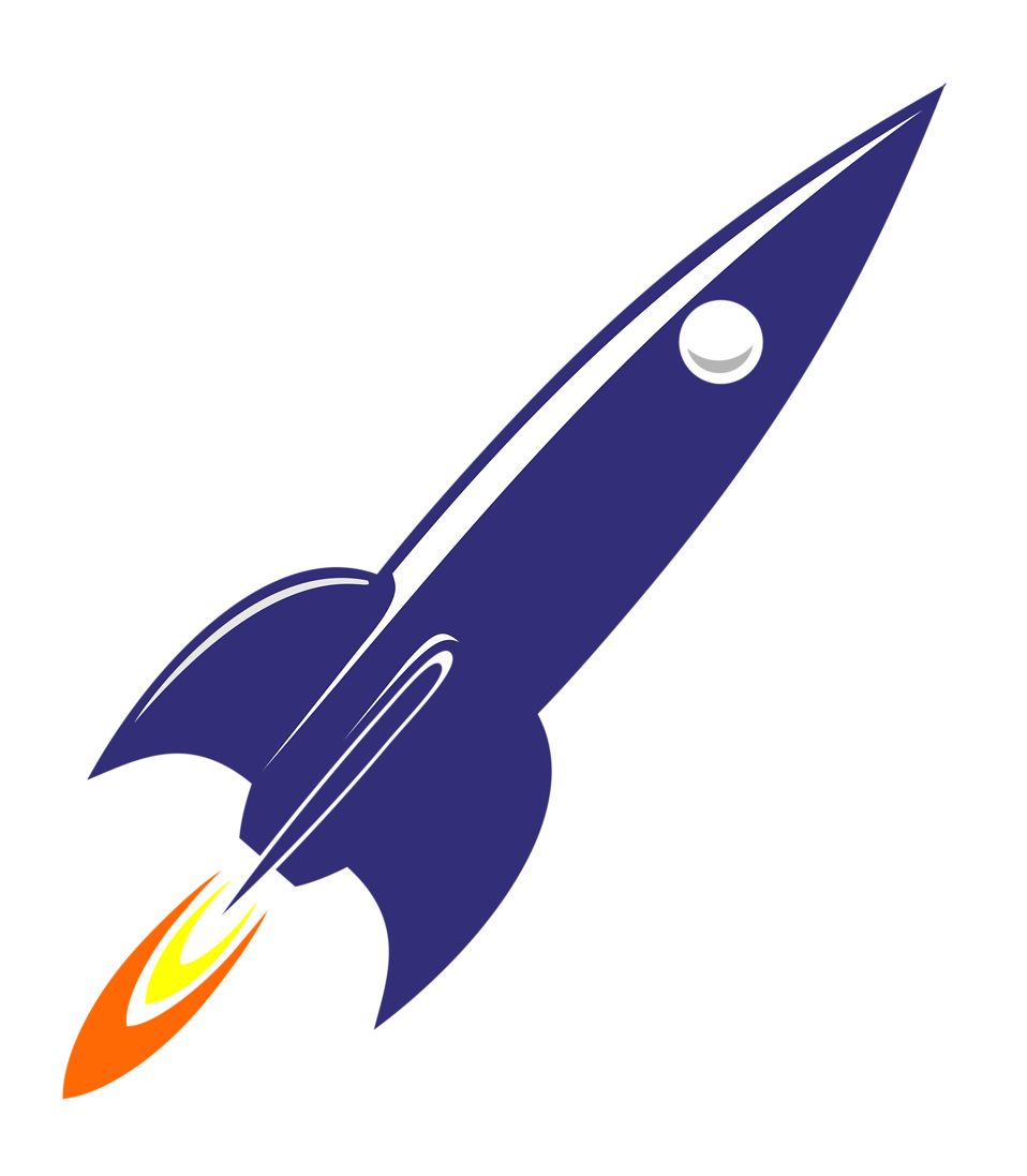 Stylized Rocket Illustration PNG