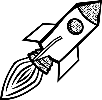 Stylized Rocket Illustration PNG