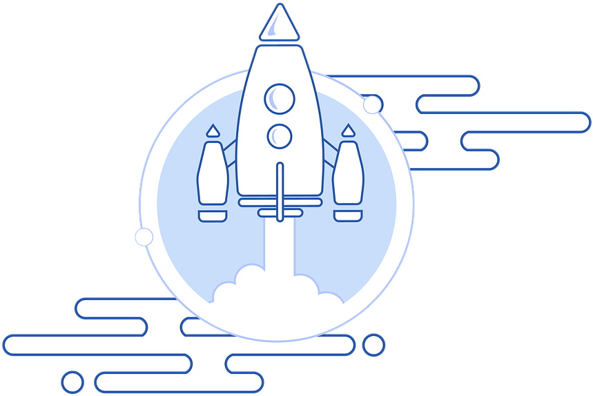 Stylized Rocket Launch Graphic PNG