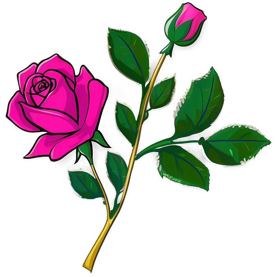 Stylized Rose Clipart Png 06272024 PNG