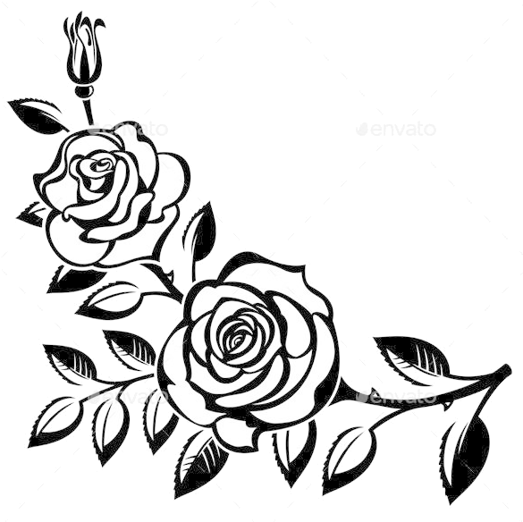 Download Stylized Rose Outlines | Wallpapers.com