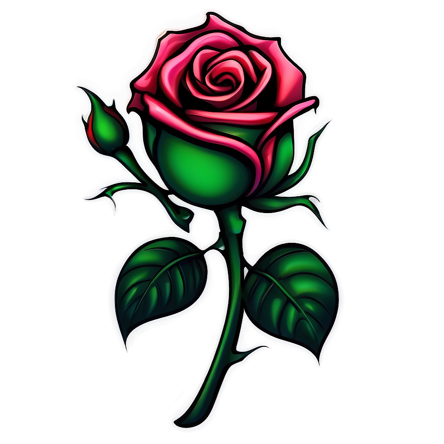 Download Stylized Rose Tattoo Image Png 43 | Wallpapers.com