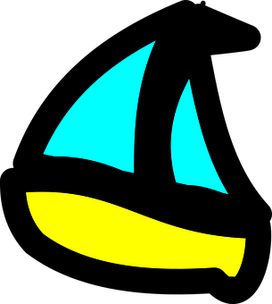 Stylized Sailboat Graphic PNG