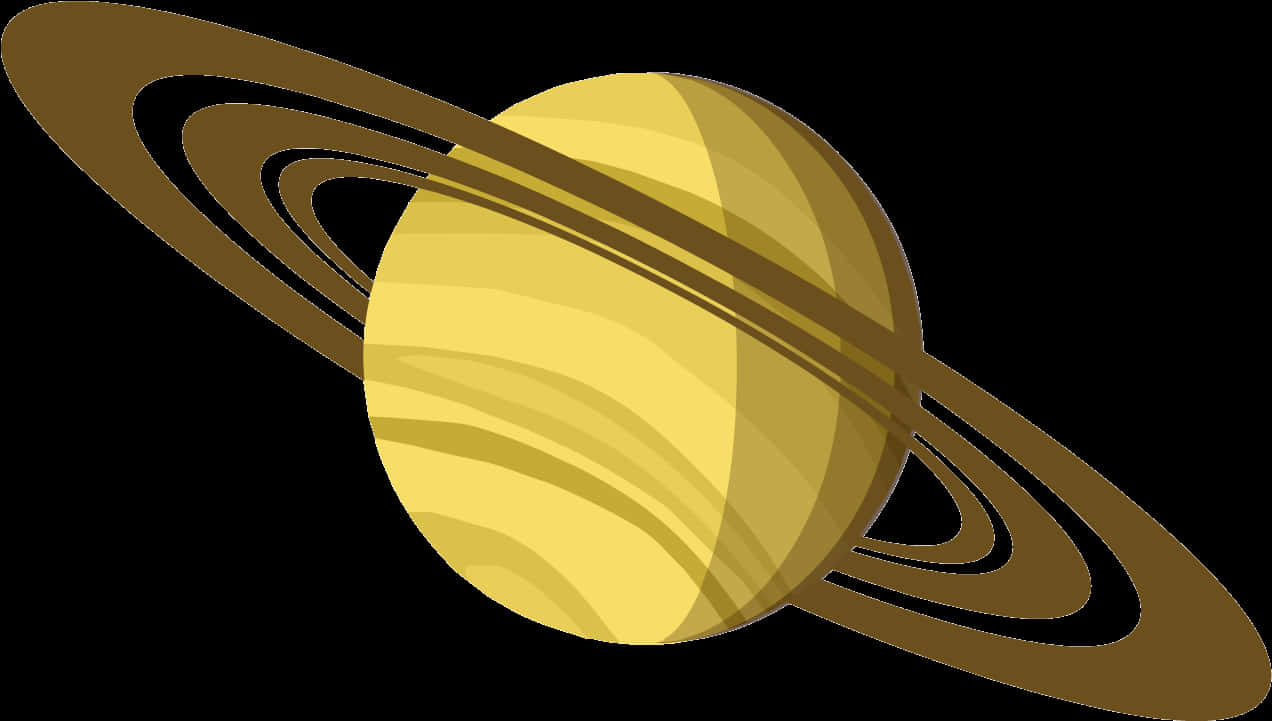 Stylized Saturn Graphic PNG