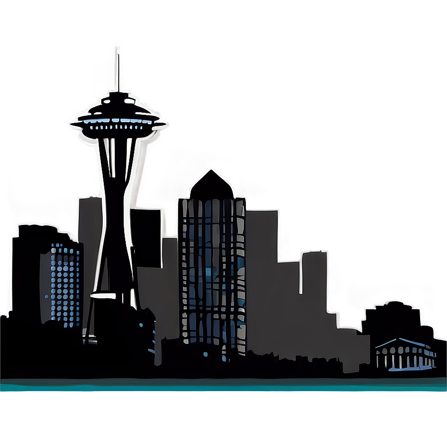 Stylized Seattle Skyline Drawing Png 76 PNG