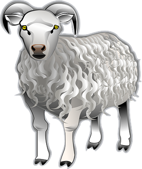 Stylized Sheep Illustration PNG