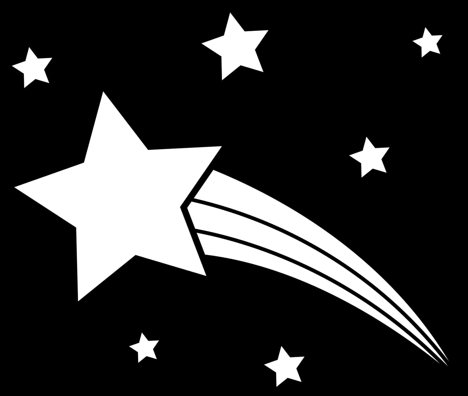 Stylized Shooting Star Graphic PNG