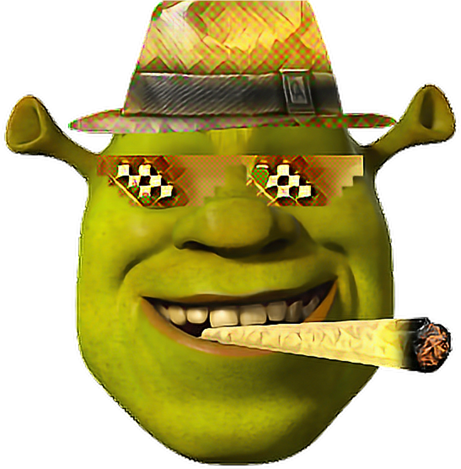 Download Stylized Shrek With Cigarand Sunglasses.png | Wallpapers.com