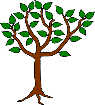 Stylized Simple Tree Graphic PNG