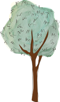 Stylized Sketchof Tree PNG