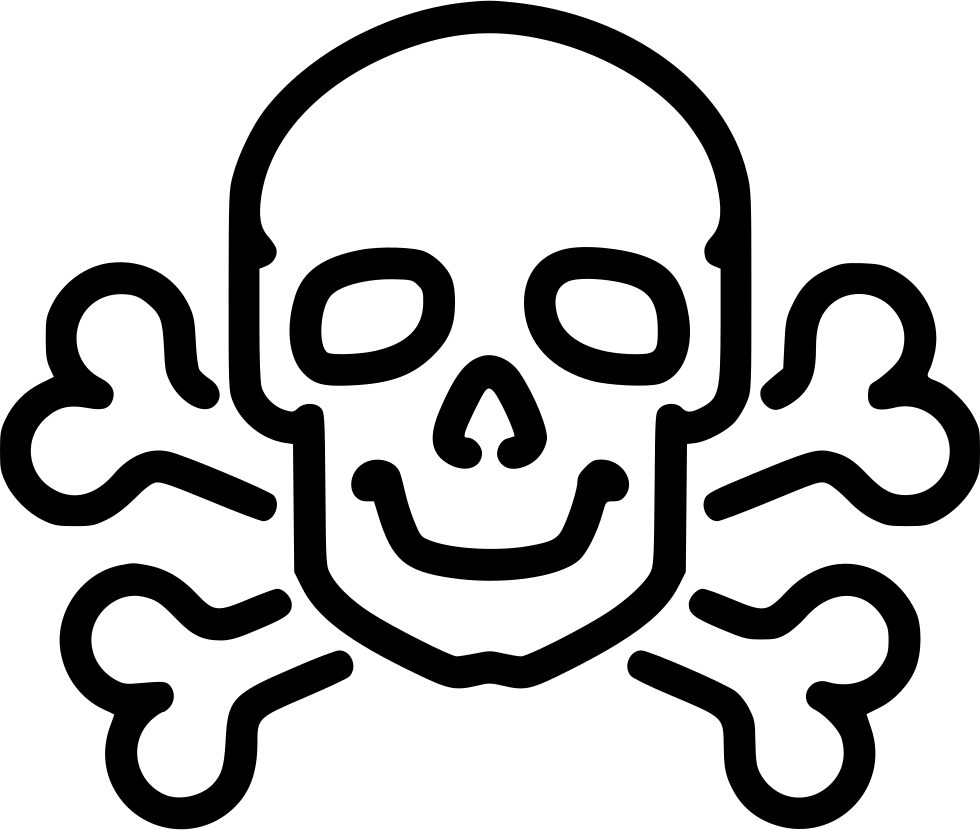 Stylized Skulland Crossbones Outline PNG