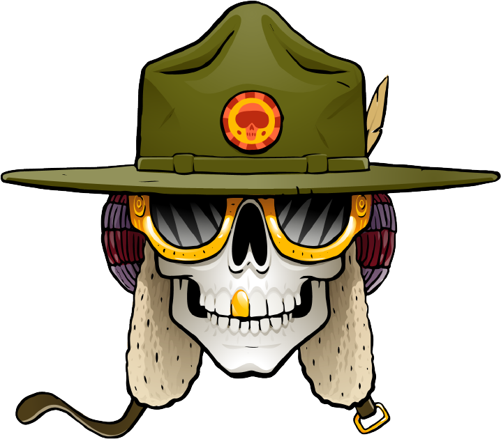 Stylized Skullin Military Hat PNG