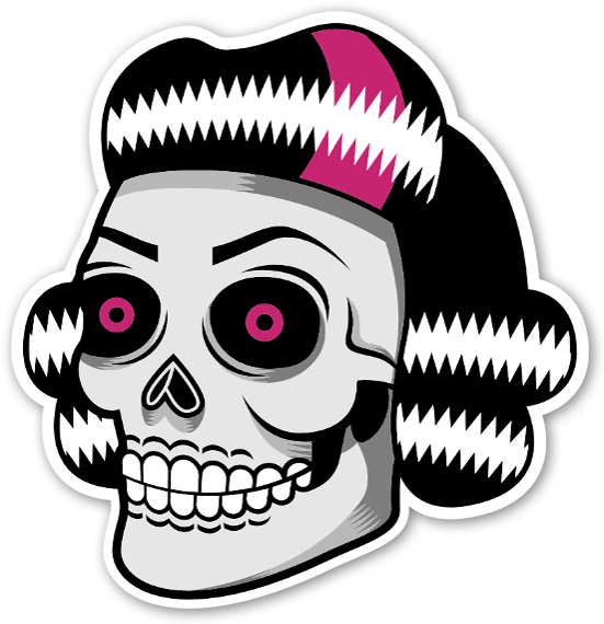 Stylized Skullwith Pink Accents PNG