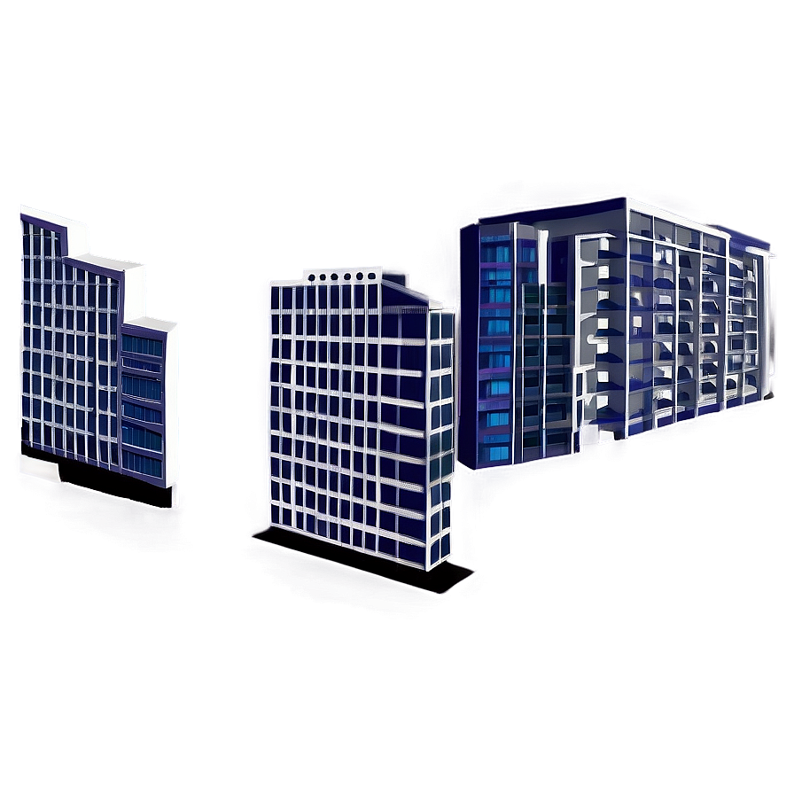 Stylized Skyscrapers Illustration PNG