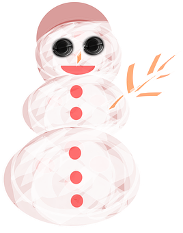 Stylized Snowman Illustration PNG