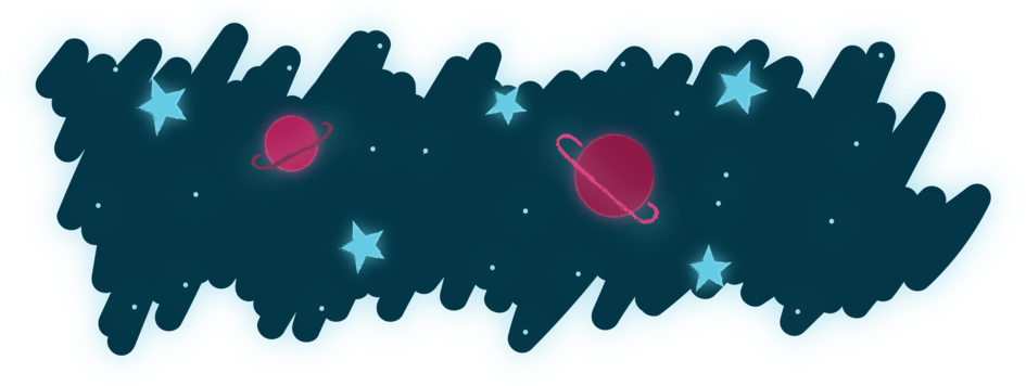 Stylized Space Scene PNG