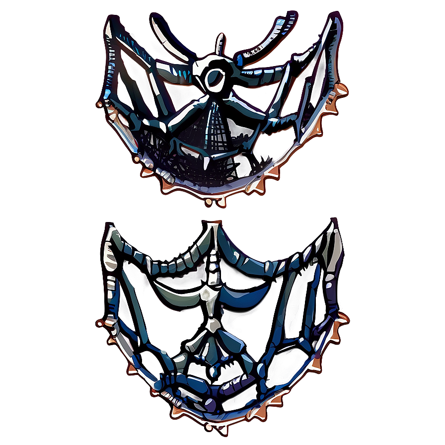 Stylized Spider Mask Design PNG
