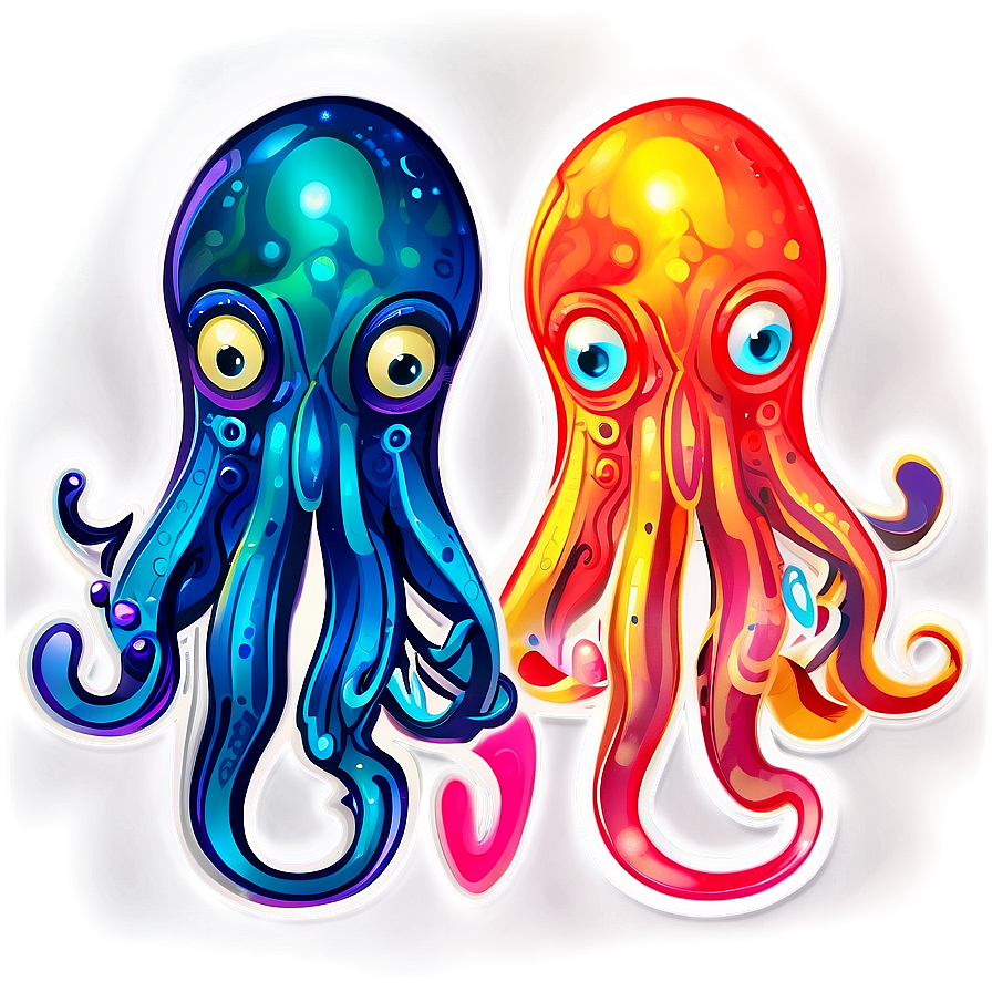 Stylized Squid Sticker Png 34 PNG