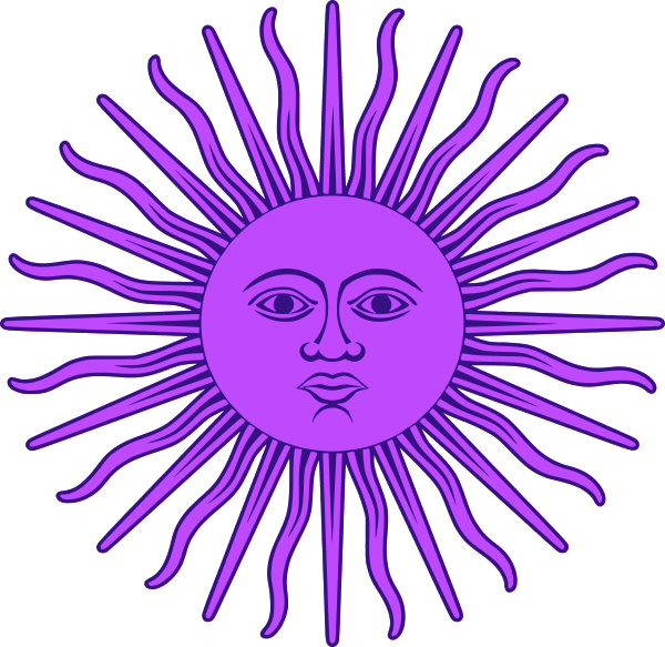 Stylized Sun Design Purpleand Green PNG