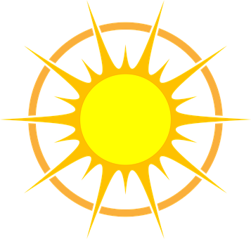 Stylized Sun Graphic PNG