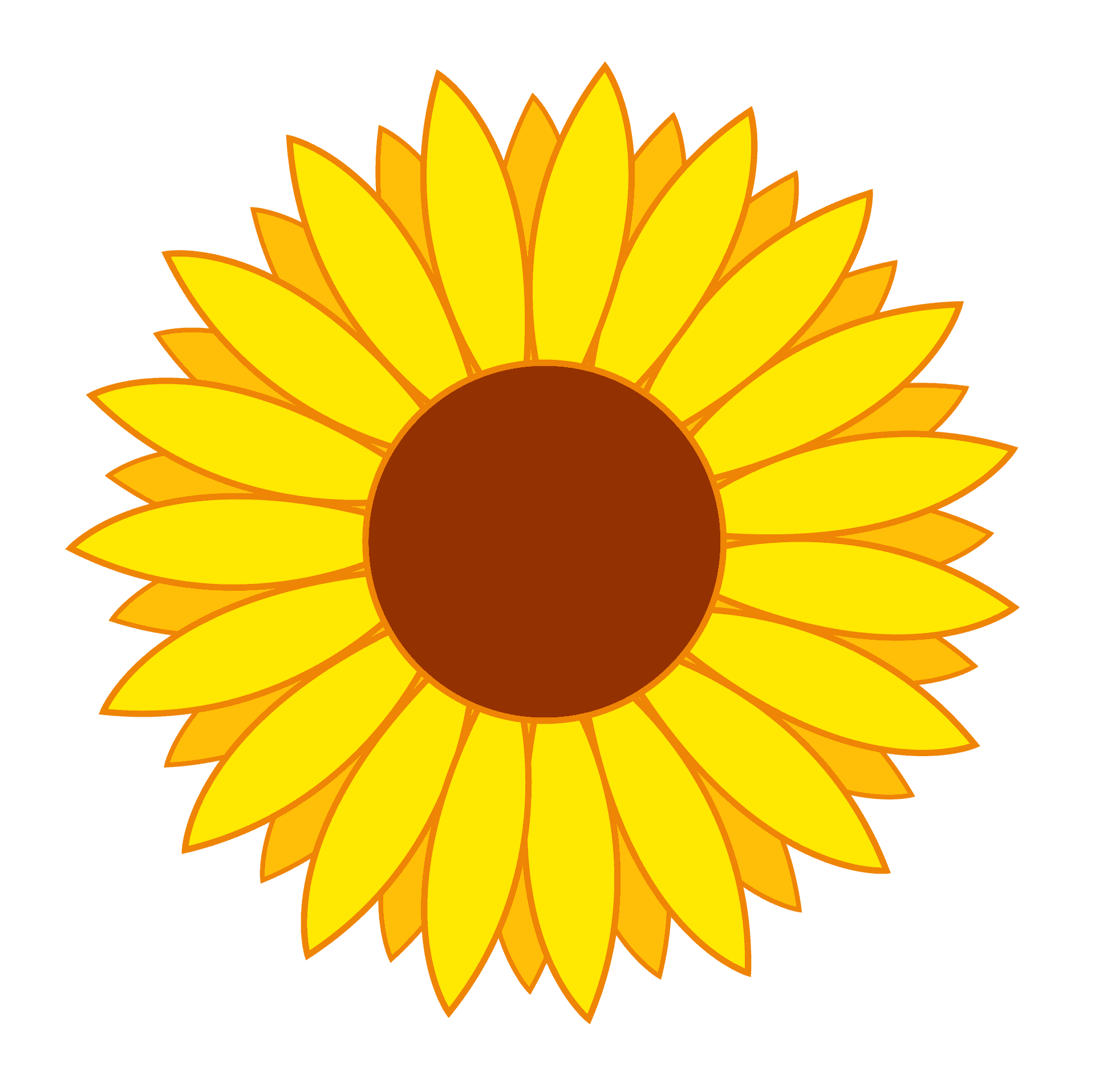 Stylized Sunflower Illustration PNG