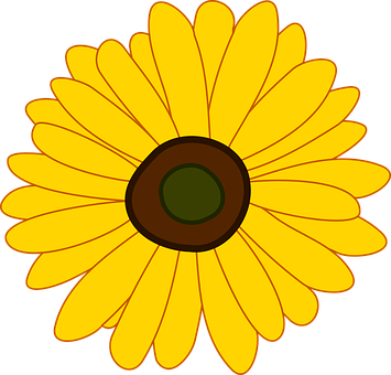 Stylized Sunflower Illustration PNG