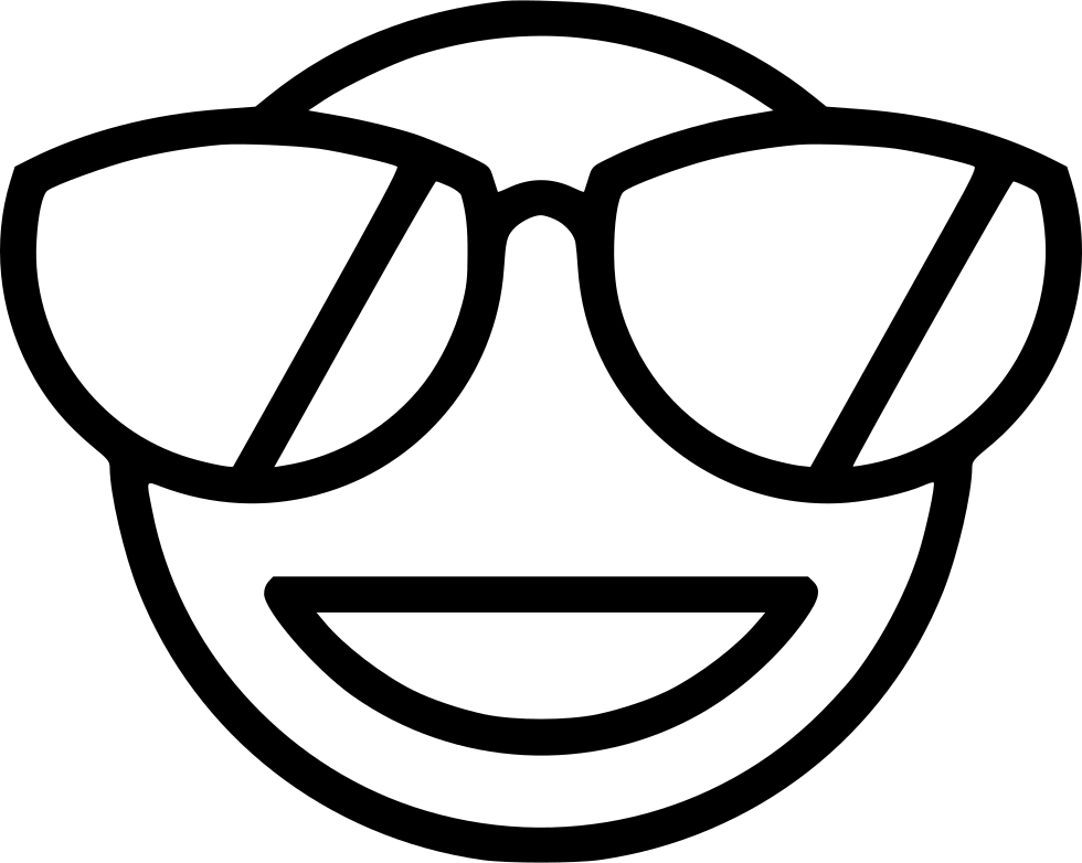 Stylized Sunglasses Outline PNG