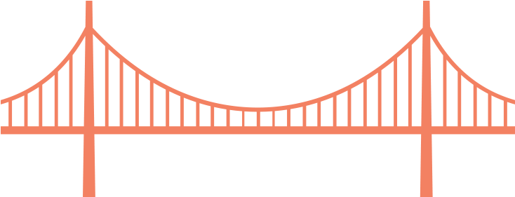 Stylized Suspension Bridge Graphic PNG