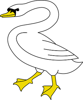 Stylized Swan Illustration PNG