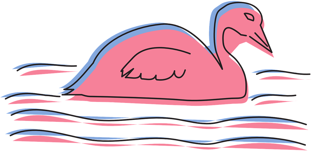 Stylized Swan Illustration PNG