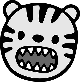 Stylized Tiger Face Graphic PNG