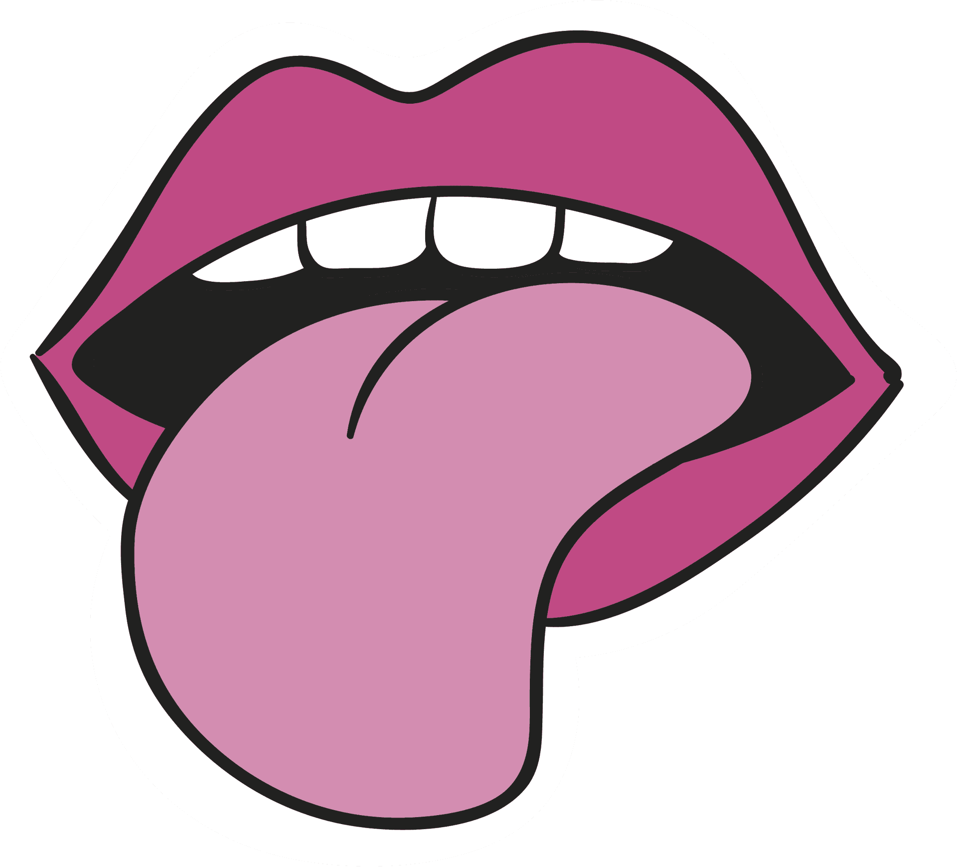 Stylized Tongueand Lips Illustration PNG