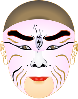 Stylized Traditional Theatrical Mask PNG
