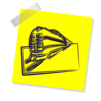 Stylized Train Sketchon Yellow Postit PNG